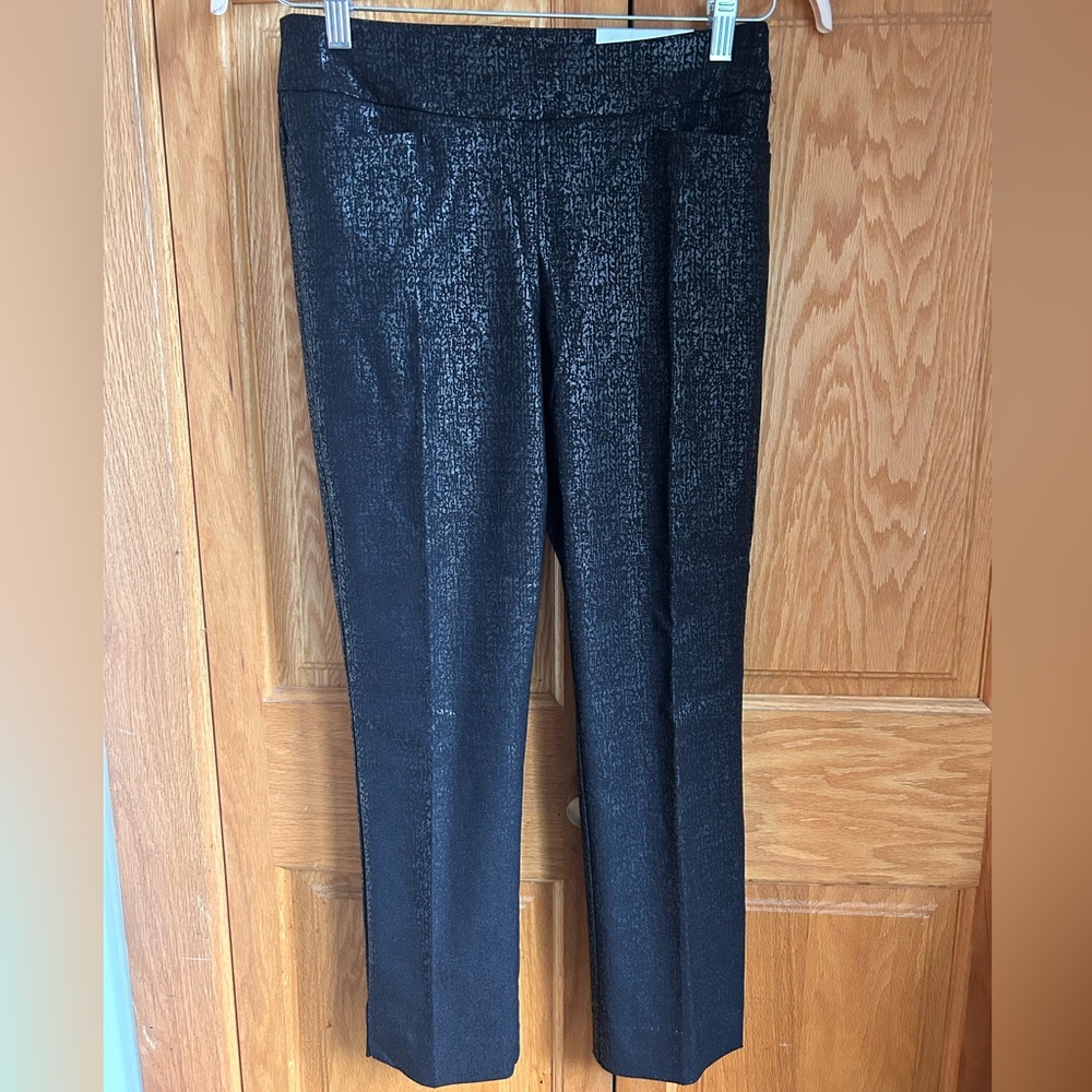 Chico's Shimmering Black Straight Leg Pants